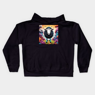 Black Sheep in a Rainbow world Kids Hoodie